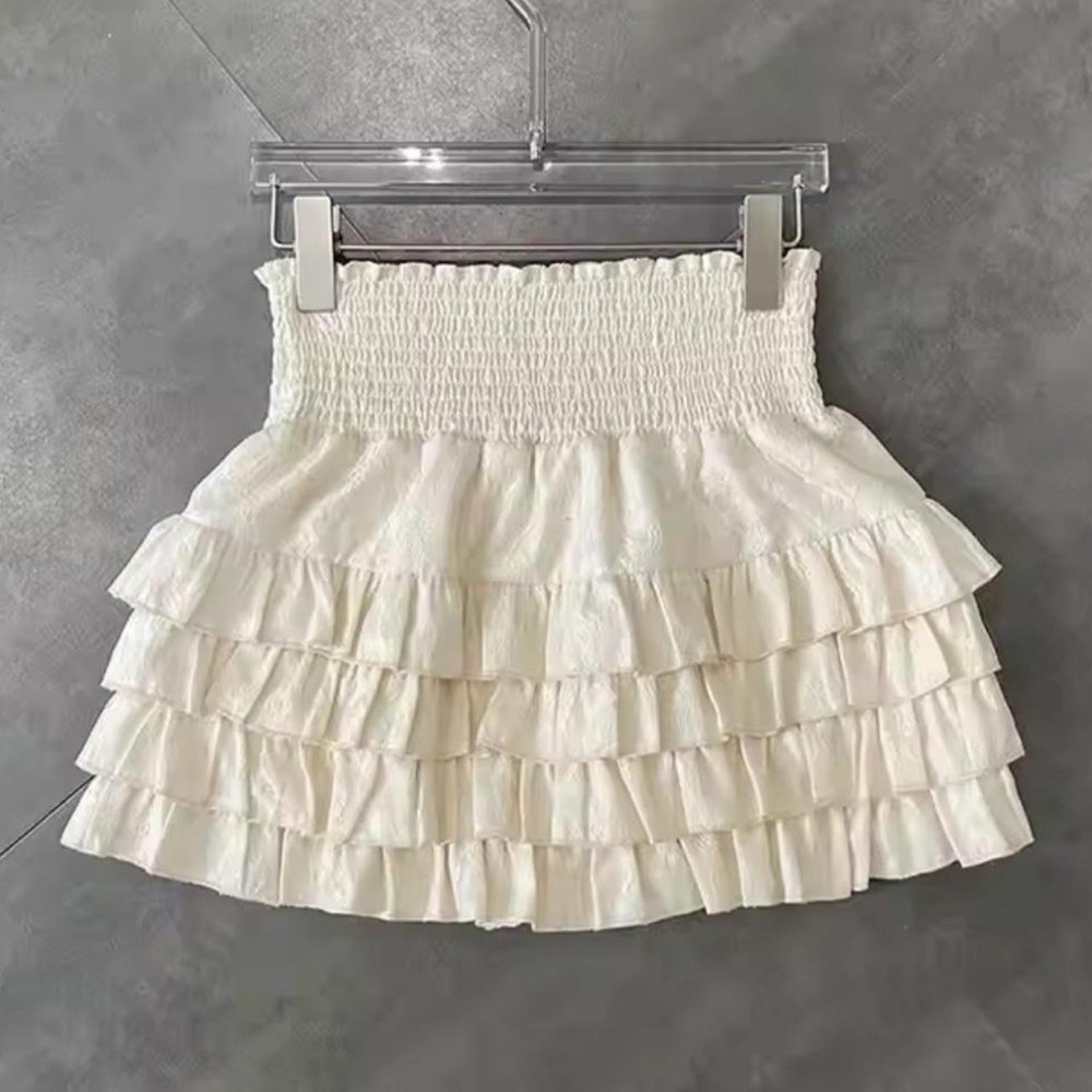Y2K Elegant Ruffled Pleated Skirt